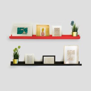 Red and black shelves